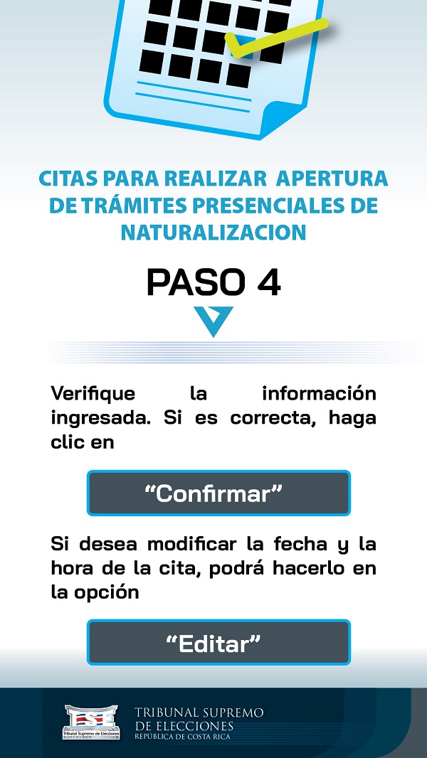 PASO 4 Verifique la información